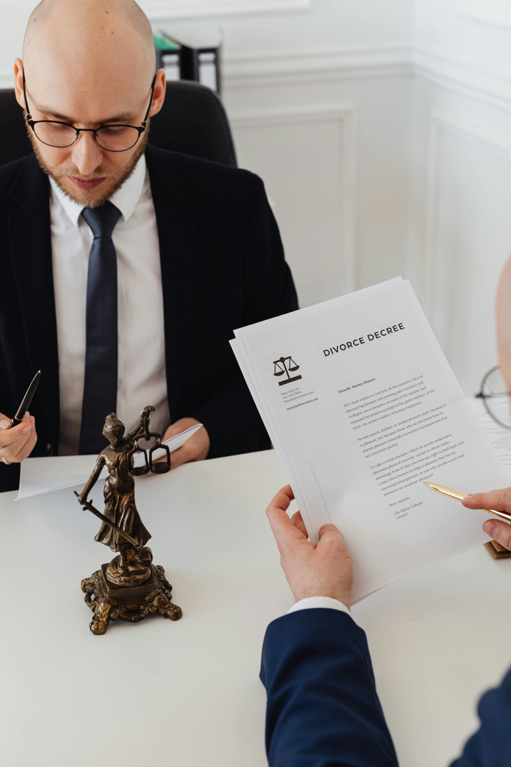 Family law attorney helping clients